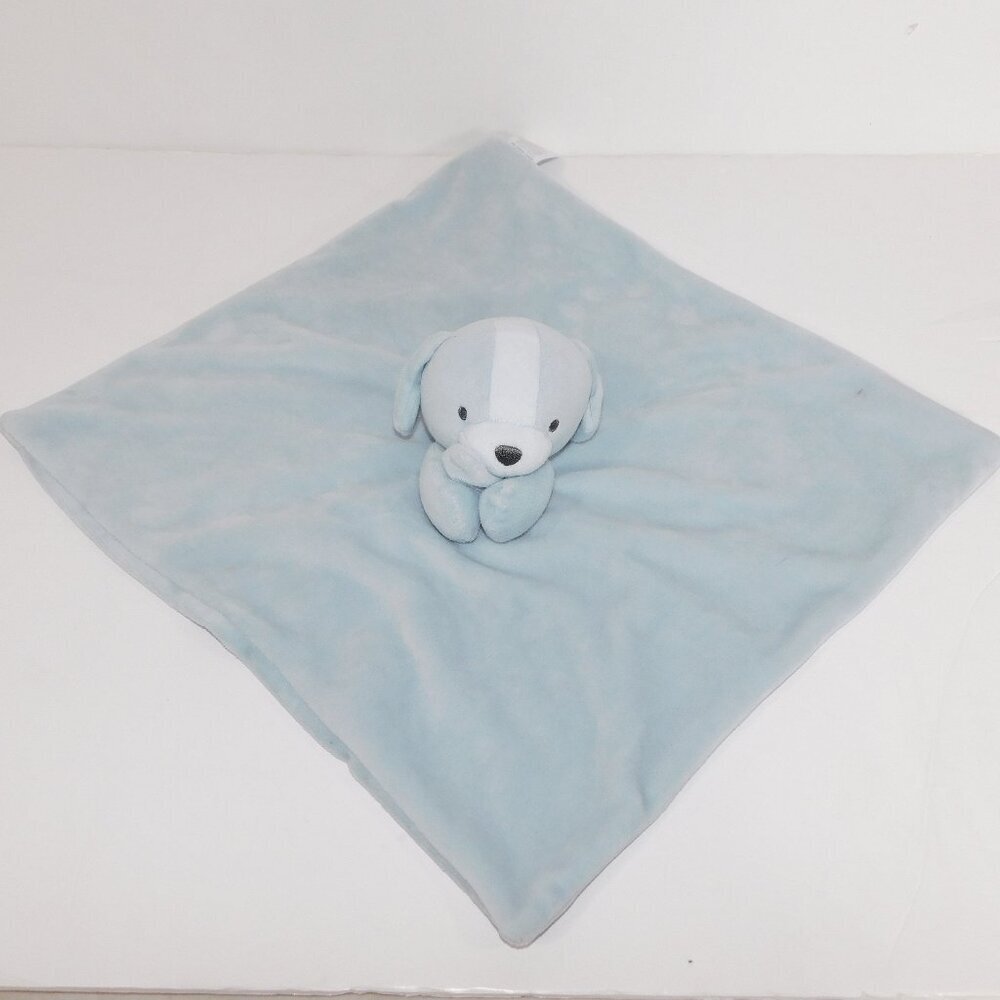 Carters Puppy Dog Security Blanket Blue Two Tone Plush Baby Lovey nunu Soother